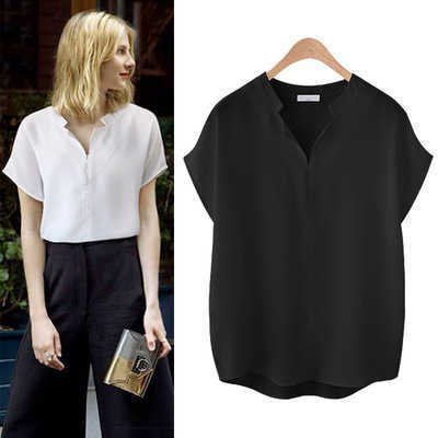 Most popular in 2023 Loose and versatile short sleeve T-shirt women's top solid chiffon shirt stand collar shirt summer women's wear, Black
Most popular in 2023 Loose and versatile short sleeve T-shirt women's top solid chiffon shirt stand collar shirt summer women's wear, Black