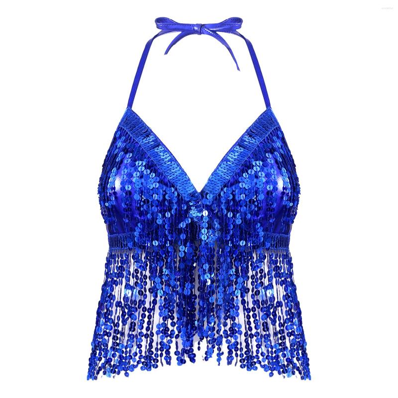 Stage Wear Womens Ladies Fashion Wet Look Halter Neck And Back Tie Up Latin Belly Dance Bra Top With Sequins Tassel Party Club Costume, Purple
Stage Wear Womens Ladies Fashion Wet Look Halter Neck And Back Tie Up Latin Belly Dance Bra Top With Sequins Tassel Party Club Costume, Purple