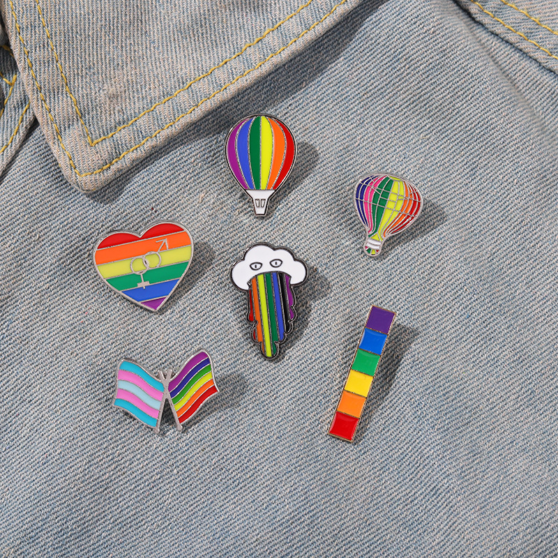 Rainbow colors Enamel Cute Cartoon Pins Heart-shaped hot air balloon banner Brooches Metal Badges Bag Clothes Pin Up Jewelry Gift, Color #2
Rainbow colors Enamel Cute Cartoon Pins Heart-shaped hot air balloon banner Brooches Metal Badges Bag Clothes Pin Up Jewelry Gift, Color #2