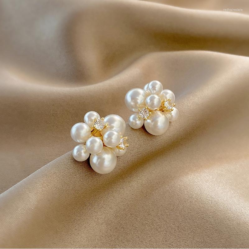 Stud Earrings French Pearl Zircon Flower Electroplating Temperament High-end Atmosphere For Women
Stud Earrings French Pearl Zircon Flower Electroplating Temperament High-end Atmosphere For Women