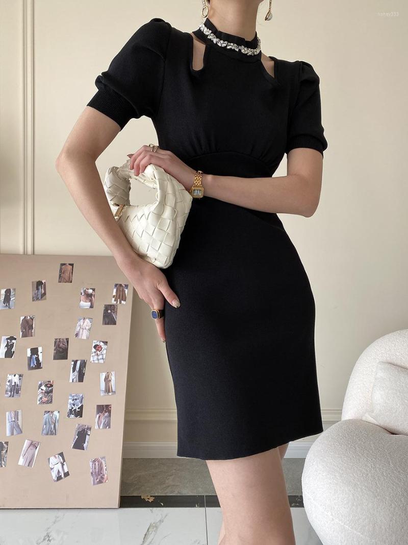 Casual Dresses Women's Knitted Dress French Heavy Industry Rhinestone High-End Design Niche 2023 Spring Summer SN119, Black
Casual Dresses Women's Knitted Dress French Heavy Industry Rhinestone High-End Design Niche 2023 Spring Summer SN119, Black
