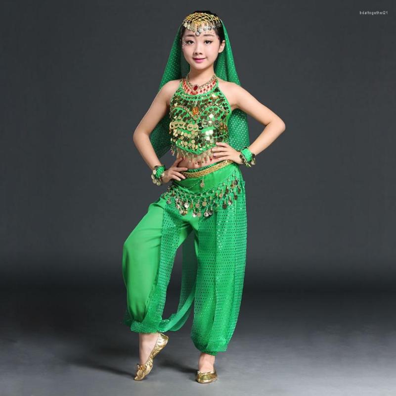 Stage Wear Children Belly Dance Costume Set 5-piece (Top Belt Pants Headpiece And Bracelets) Bollywood Costumes For Girls, Gold
Stage Wear Children Belly Dance Costume Set 5-piece (Top Belt Pants Headpiece And Bracelets) Bollywood Costumes For Girls, Gold