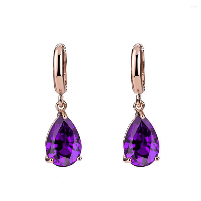 Dangle Earrings Purple Crystal Amethyst Gemstones Diamonds Concise Drop For Women 18k Rose Gold Filled Jewelry Brincos Chic Accessories
Dangle Earrings Purple Crystal Amethyst Gemstones Diamonds Concise Drop For Women 18k Rose Gold Filled Jewelry Brincos Chic Accessories