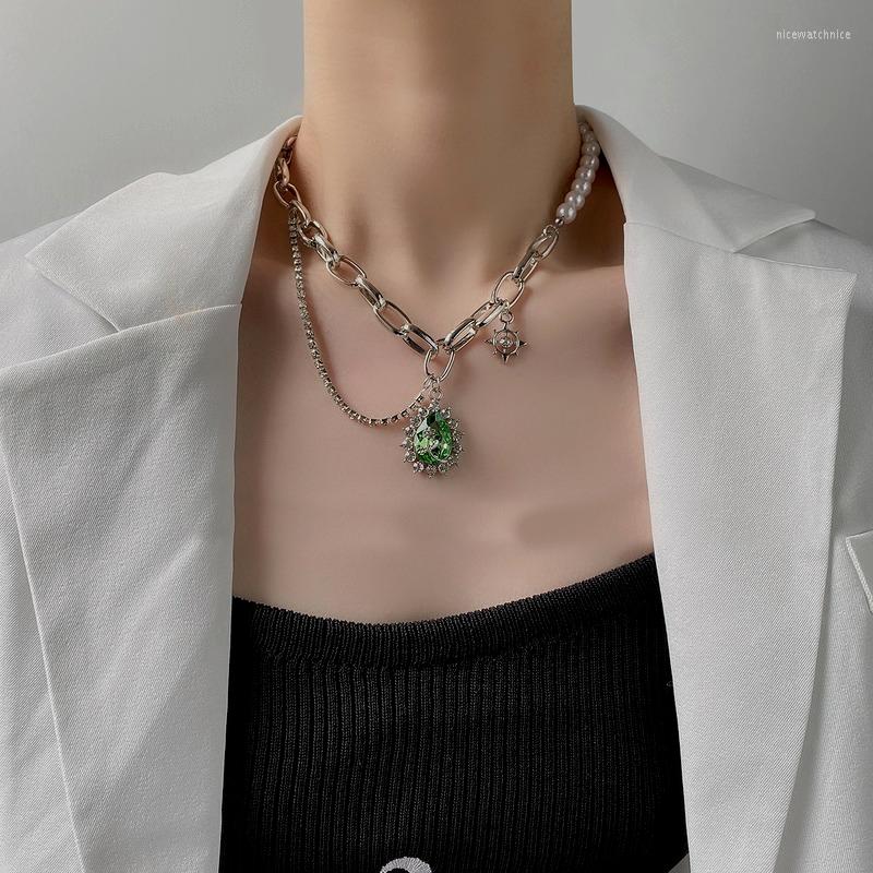 Pendant Necklaces U-Magical Asymmetric Green Waterdrop Rhinestone Necklace For Women Fashion Imitation Pearl Chunky Chain Jewelry
Pendant Necklaces U-Magical Asymmetric Green Waterdrop Rhinestone Necklace For Women Fashion Imitation Pearl Chunky Chain Jewelry