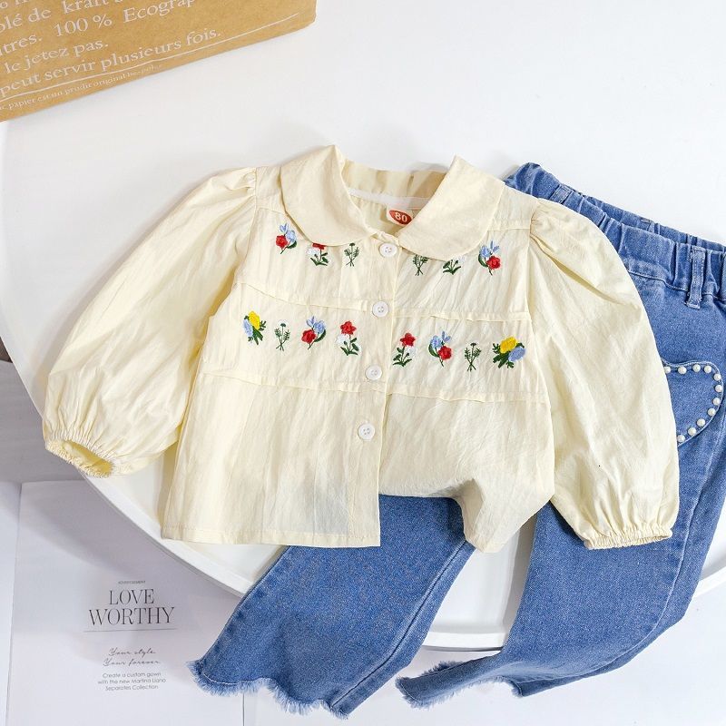 Kids Shirts Baby Girls Fashion Embroidery Flowers Cotton Tops Shirts Kids Children Spring Autumn Summer Princess Birthday Clothes 230317, Black 
Kids Shirts Baby Girls Fashion Embroidery Flowers Cotton Tops Shirts Kids Children Spring Autumn Summer Princess Birthday Clothes 230317, Black