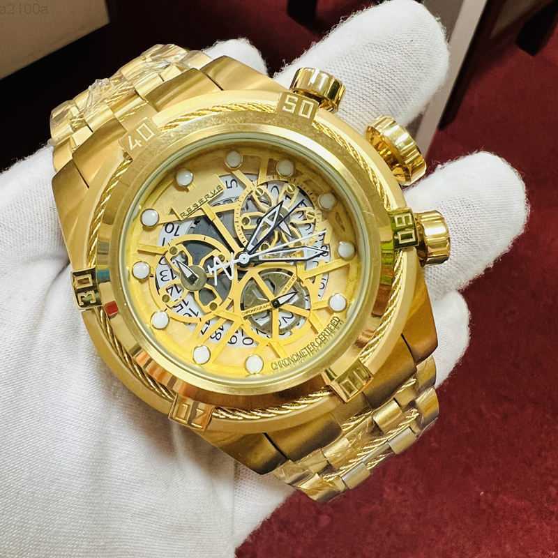 INVICTO Reserve Bolt Zeus Sports Quartz Men's Watch 57MM Gold Large Dial Waterproof World Time Full Function
INVICTO Reserve Bolt Zeus Sports Quartz Men's Watch 57MM Gold Large Dial Waterproof World Time Full Function