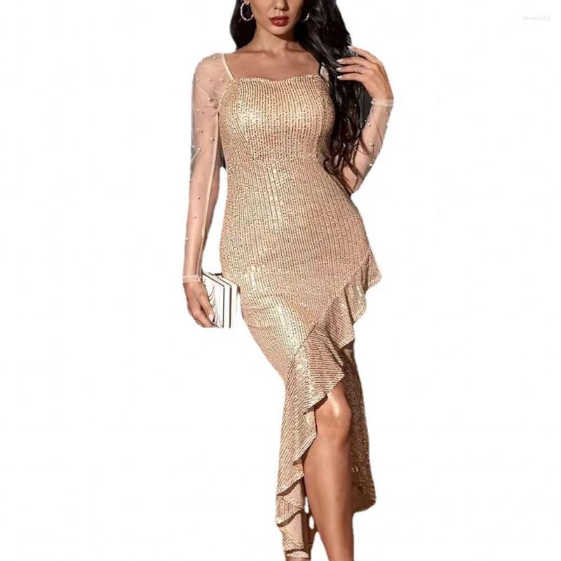 Casual Dresses 2023 Fashion Sexy Women Bodycon Sequins Dress Long-sleeve Mesh Irregular Evening Party Robe Vestido Festa Lady Wear Gowns, Champagne
Casual Dresses 2023 Fashion Sexy Women Bodycon Sequins Dress Long-sleeve Mesh Irregular Evening Party Robe Vestido Festa Lady Wear Gowns, Champagne