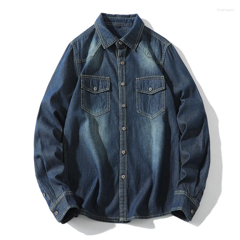 Men's Casual Shirts Japanese Retro Men's Long Sleeve Denim Shirt Spring Autumn Business Jean Jacket Male High-end Brand Fashion, Dark blue
Men's Casual Shirts Japanese Retro Men's Long Sleeve Denim Shirt Spring Autumn Business Jean Jacket Male High-end Brand Fashion, Dark blue