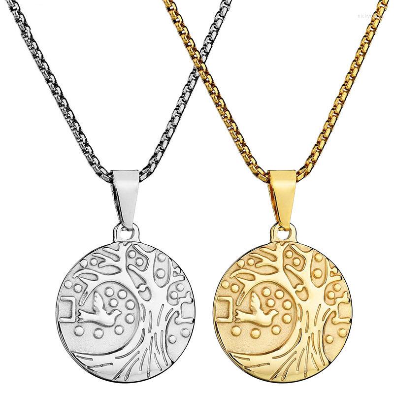 Chains 2023 Fashion Stainless Steel Tree Of Life Coin Necklace Charm Peace Pigeon Chain Necklaces For Women Men Statement Jewellery
Chains 2023 Fashion Stainless Steel Tree Of Life Coin Necklace Charm Peace Pigeon Chain Necklaces For Women Men Statement Jewellery