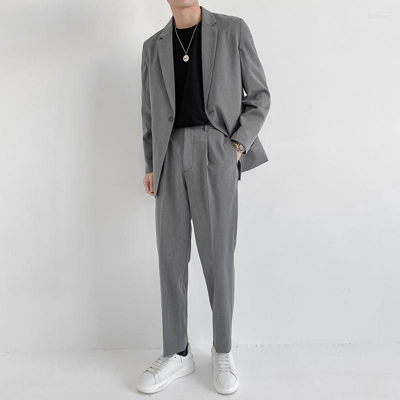 Men' Suits 2023 Spring Long Sleeve Suit Jackets Men' Korean Loose Casual Blazer Male Solid Color Coats Pants Two Piece Sets W461, Black
Men' Suits 2023 Spring Long Sleeve Suit Jackets Men' Korean Loose Casual Blazer Male Solid Color Coats Pants Two Piece Sets W461, Black