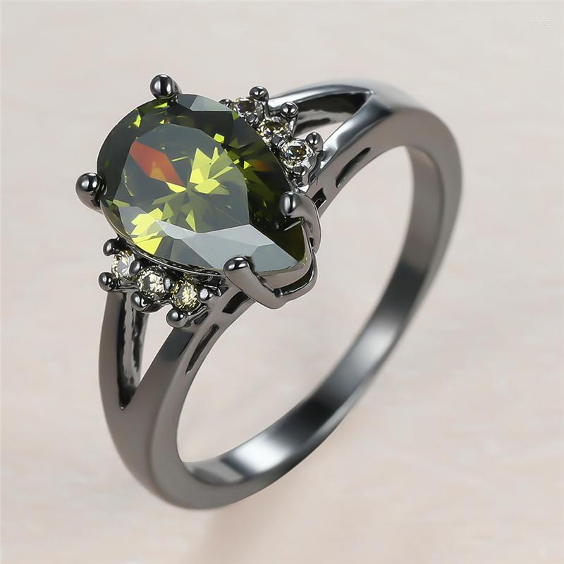 Wedding Rings Vintage Female Olive Green Crystal Charm 14KT Black Gold For Women Classic Water Drop Zircon Engagement Ring
Wedding Rings Vintage Female Olive Green Crystal Charm 14KT Black Gold For Women Classic Water Drop Zircon Engagement Ring