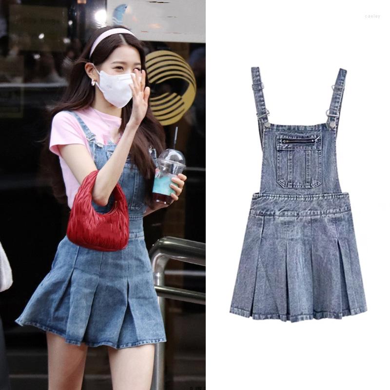 Work Dresses IVE K- Women Sexy Strap Dress Concert Blue Vintage High Waist Suspender Denim Streetwear Fashion Rave Lady Mini
Work Dresses IVE K- Women Sexy Strap Dress Concert Blue Vintage High Waist Suspender Denim Streetwear Fashion Rave Lady Mini
