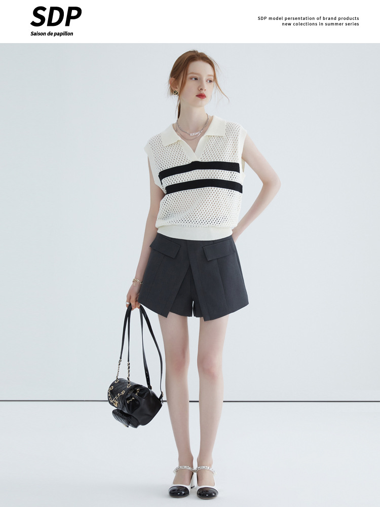 Women Polo Tops Knits Tees Zipper Neck Adjust With Striped Lady Loose Sleeveless Hollow Shirts Summer Style, Mz0023
Women Polo Tops Knits Tees Zipper Neck Adjust With Striped Lady Loose Sleeveless Hollow Shirts Summer Style, Mz0023