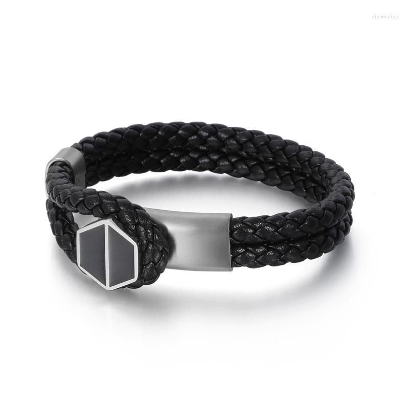 Bangle Fashion Leather Weaving Cool Men Bracelets Bangles Gold Color Titanium Steel Black Drop Hexagon Geometric Bracelet
Bangle Fashion Leather Weaving Cool Men Bracelets Bangles Gold Color Titanium Steel Black Drop Hexagon Geometric Bracelet