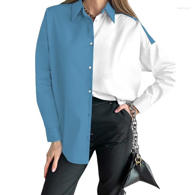Women' Blouses Patchwork Shirts Women Button Autumn Long Sleeve Casual Fashion Woman 2023 Loose Ladies Female Tops Feminine, Blue
Women' Blouses Patchwork Shirts Women Button Autumn Long Sleeve Casual Fashion Woman 2023 Loose Ladies Female Tops Feminine, Blue