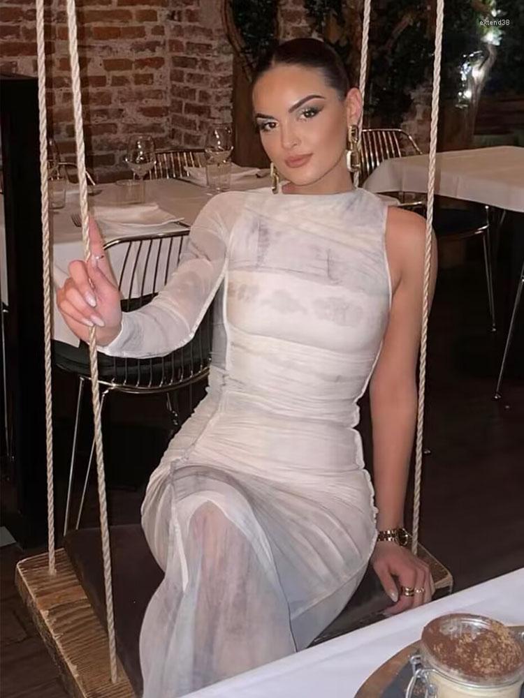 Casual Dresses Women 2023 Spring Chic Fashion Printed Tulle Asymmetry Midi Dress Vintage O Neck Long Sleeve Female Vestidos, Beige
Casual Dresses Women 2023 Spring Chic Fashion Printed Tulle Asymmetry Midi Dress Vintage O Neck Long Sleeve Female Vestidos, Beige