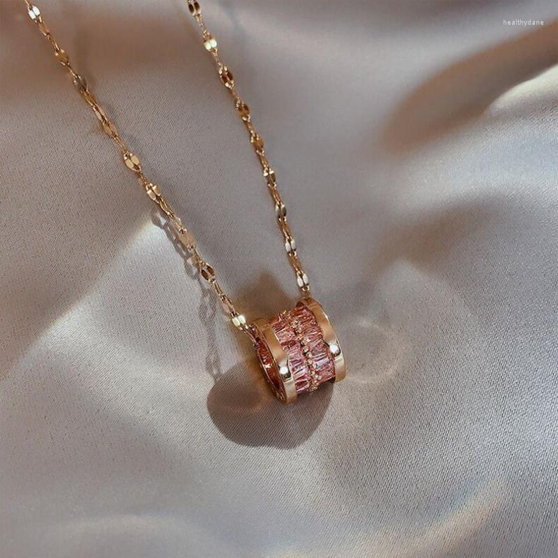 Chains Luxury Kpop Round Necklace For Women Rose Gold Stainless Steel Clavicle Chain Full Zircon Brand Ornament Female
Chains Luxury Kpop Round Necklace For Women Rose Gold Stainless Steel Clavicle Chain Full Zircon Brand Ornament Female