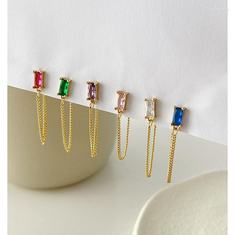 Dangle Earrings Minar Dainty Colorful CZ Stone Long Tassel Earring For Women Rainbow Square Zircon Chunky Chain Drop Pendientes
Dangle Earrings Minar Dainty Colorful CZ Stone Long Tassel Earring For Women Rainbow Square Zircon Chunky Chain Drop Pendientes