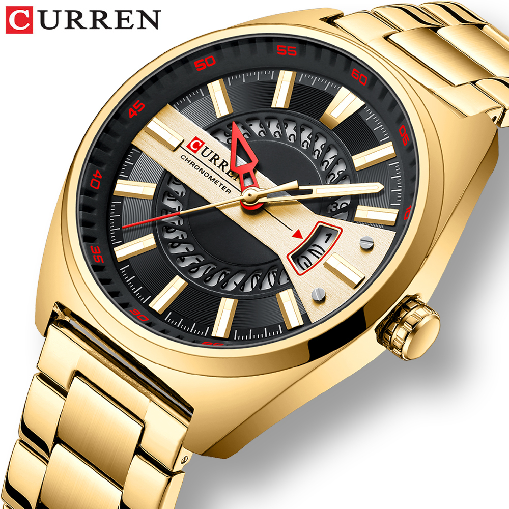 Wristwatches CURREN Men Watch Stainless Steel Band Luxury Quartz Wristwatches for Male Creative Design Golden Clock with Luminous 230316, Silver
Wristwatches CURREN Men Watch Stainless Steel Band Luxury Quartz Wristwatches for Male Creative Design Golden Clock with Luminous 230316, Silver
