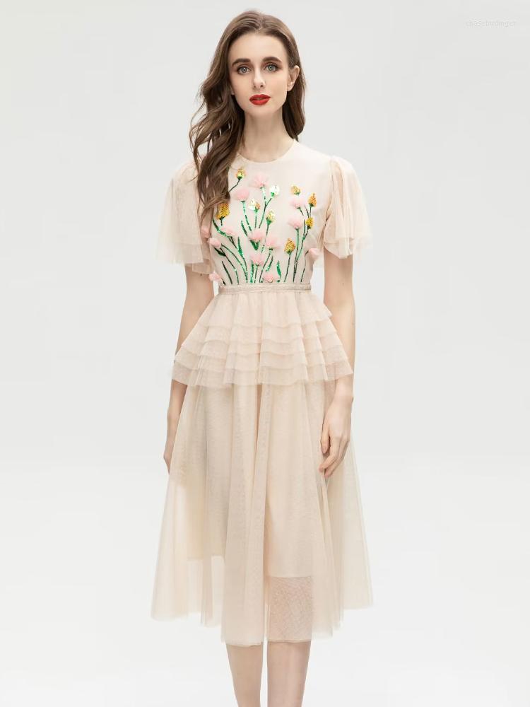 Casual Dresses Designer 2023 Spring Summer Women' High Quality Party Celebrity Elegant Sequin Embroidery Appliques Mesh Midi Dress, Beige
Casual Dresses Designer 2023 Spring Summer Women' High Quality Party Celebrity Elegant Sequin Embroidery Appliques Mesh Midi Dress, Beige