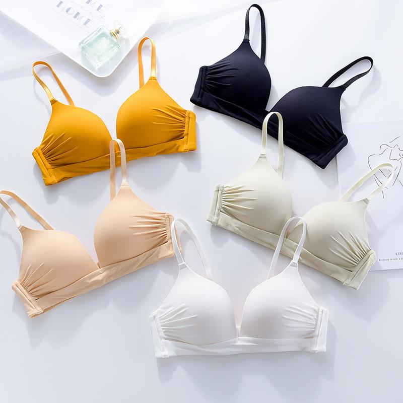 Bras Underwear Women Simple Glossy Face Unmarked Steel Ring Bra Light Girl French Breathable Sleep Gathered Small BraBras, Shoulders (green) 
Bras Underwear Women Simple Glossy Face Unmarked Steel Ring Bra Light Girl French Breathable Sleep Gathered Small BraBras, Shoulders (green)