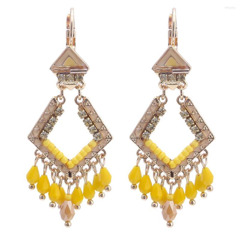 Dangle Earrings Bohemian Yellow Drop Women Crystal Rhinestone Beads Handmade Pendientes Tassel Statement Earring European Jewelry
Dangle Earrings Bohemian Yellow Drop Women Crystal Rhinestone Beads Handmade Pendientes Tassel Statement Earring European Jewelry