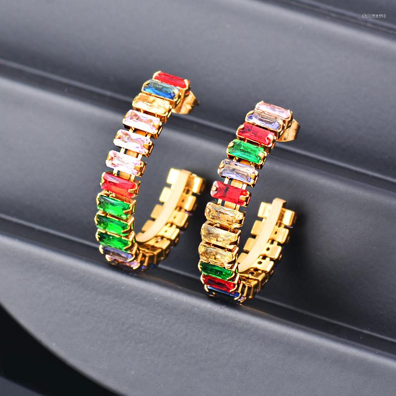 Hoop Earrings SINLEERY 316L Stainless Steel Rectangle Blue Green Cubic Zirconia For Women Gold Color Jewelry Accessories EH008 SSB
Hoop Earrings SINLEERY 316L Stainless Steel Rectangle Blue Green Cubic Zirconia For Women Gold Color Jewelry Accessories EH008 SSB
