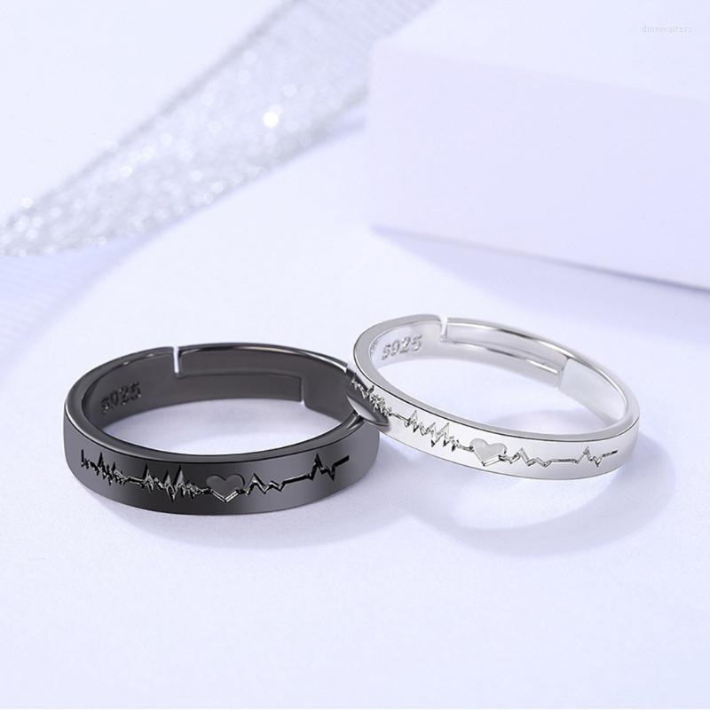 Wedding Rings 2Pcs Love Heart Electrocardiogram Couple Open Adjustable For Women Men Lover Engagement Valentine'Day Gift
Wedding Rings 2Pcs Love Heart Electrocardiogram Couple Open Adjustable For Women Men Lover Engagement Valentine'Day Gift