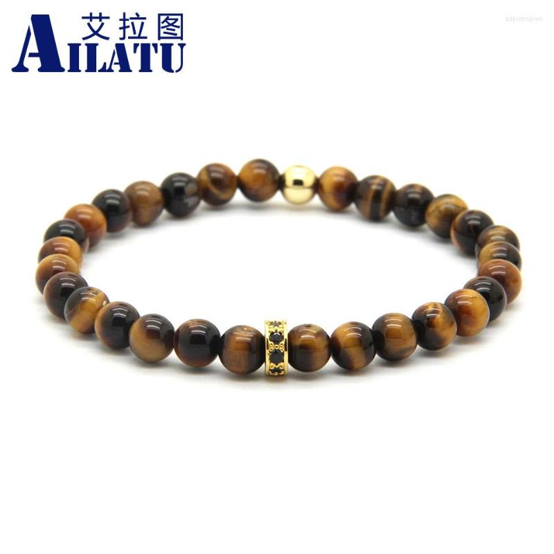 Charm Bracelets Ailatu Wholesale 10pcs/lot 6mm Grade Natural Tiger Eye Stone With Micro Paved Black Zircons Spacer Cz Wheel
Charm Bracelets Ailatu Wholesale 10pcs/lot 6mm Grade Natural Tiger Eye Stone With Micro Paved Black Zircons Spacer Cz Wheel