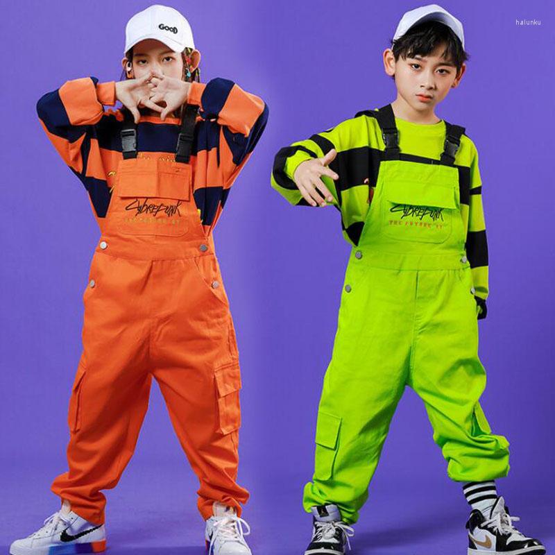 

Stage Wear Kids Performance Hip Hop Clothing Crop Tops Sweatshirt Overalls Pants For Girls Boys Jazz Dance Costumes Carnival Clothes, Shirt pants set