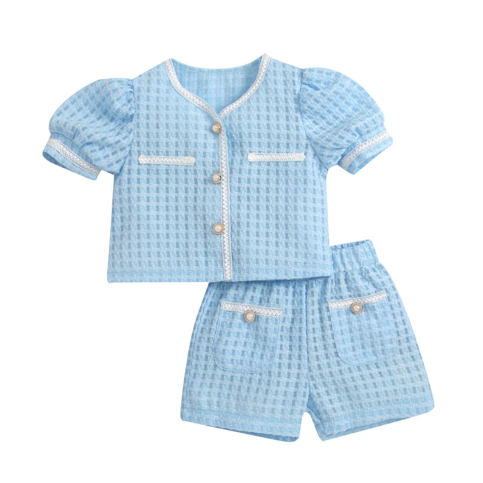 Clothing Sets Kid Girl Elegant Outfit Set Little Girl Clothes Suit Textured Pattern Lace Trim Pearls Buttons Short Puff Sleeve Top Shorts 2-7T P230315, Red
Clothing Sets Kid Girl Elegant Outfit Set Little Girl Clothes Suit Textured Pattern Lace Trim Pearls Buttons Short Puff Sleeve Top Shorts 2-7T P230315, Red