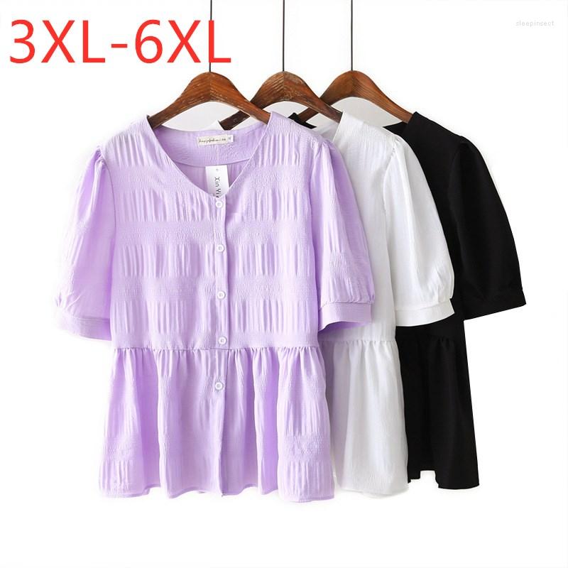 Women's Blouses 2023 Ladies Summer Plus Size Tops For Women Large Blouse Short Sleeve Loose Casual Linen Purple V-enck Shirt 3XL 5XL 6XL
Women's Blouses 2023 Ladies Summer Plus Size Tops For Women Large Blouse Short Sleeve Loose Casual Linen Purple V-enck Shirt 3XL 5XL 6XL