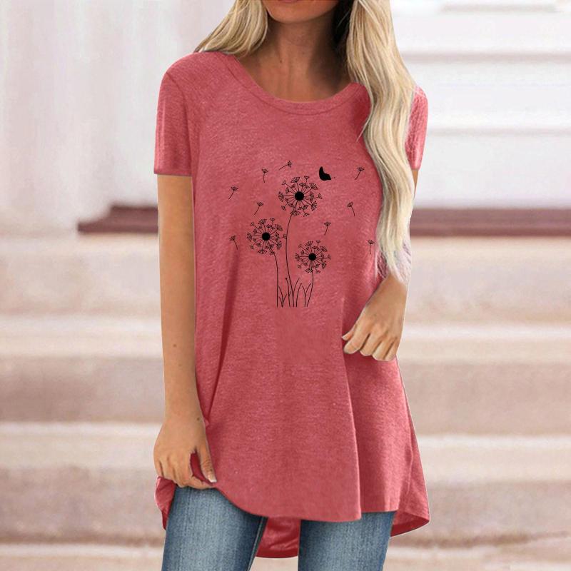 Women' T Shirts Flower Printed Loose Summer Women T-shirt Short Sleeve Casual Graphic Tees Round Neck T-shirts Femme, Watermelon red
Women' T Shirts Flower Printed Loose Summer Women T-shirt Short Sleeve Casual Graphic Tees Round Neck T-shirts Femme, Watermelon red