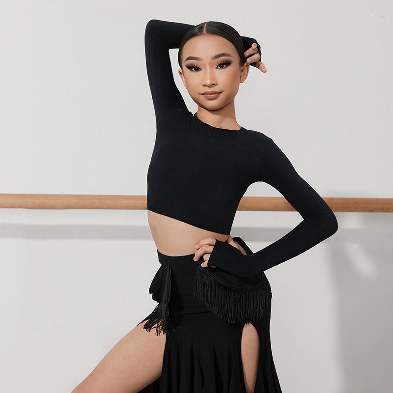 Stage Wear Latin Dance Practice Clothes Round Neck Short Top Training Chacha Rumba Tango Dress DQS11845, Black top
Stage Wear Latin Dance Practice Clothes Round Neck Short Top Training Chacha Rumba Tango Dress DQS11845, Black top