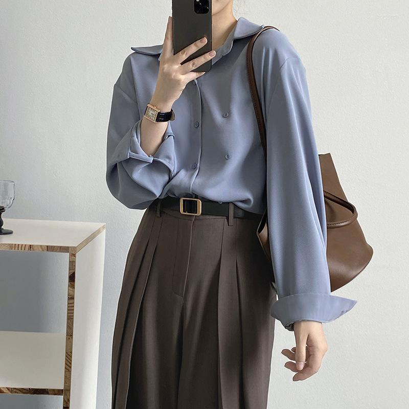 Women's Blouses Girls Quality Sweet Double Breasted Shirt Women Spring Autumn Loose Light Long Sleeve Button Up Streetwear Khaki Blue Casual, Rice
Women's Blouses Girls Quality Sweet Double Breasted Shirt Women Spring Autumn Loose Light Long Sleeve Button Up Streetwear Khaki Blue Casual, Rice