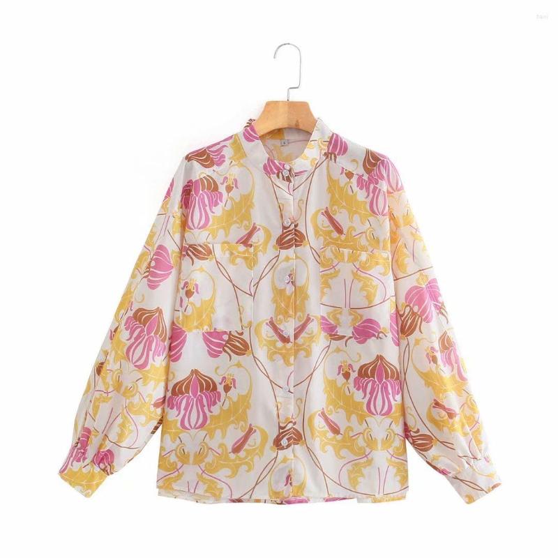 Women's Blouses Women Shirt Blouse Floral Print Single Breasted Stand Collar Loose Top Spritn Autumn Long Sleeve Office Lady Blusas Mujer, Beige
Women's Blouses Women Shirt Blouse Floral Print Single Breasted Stand Collar Loose Top Spritn Autumn Long Sleeve Office Lady Blusas Mujer, Beige