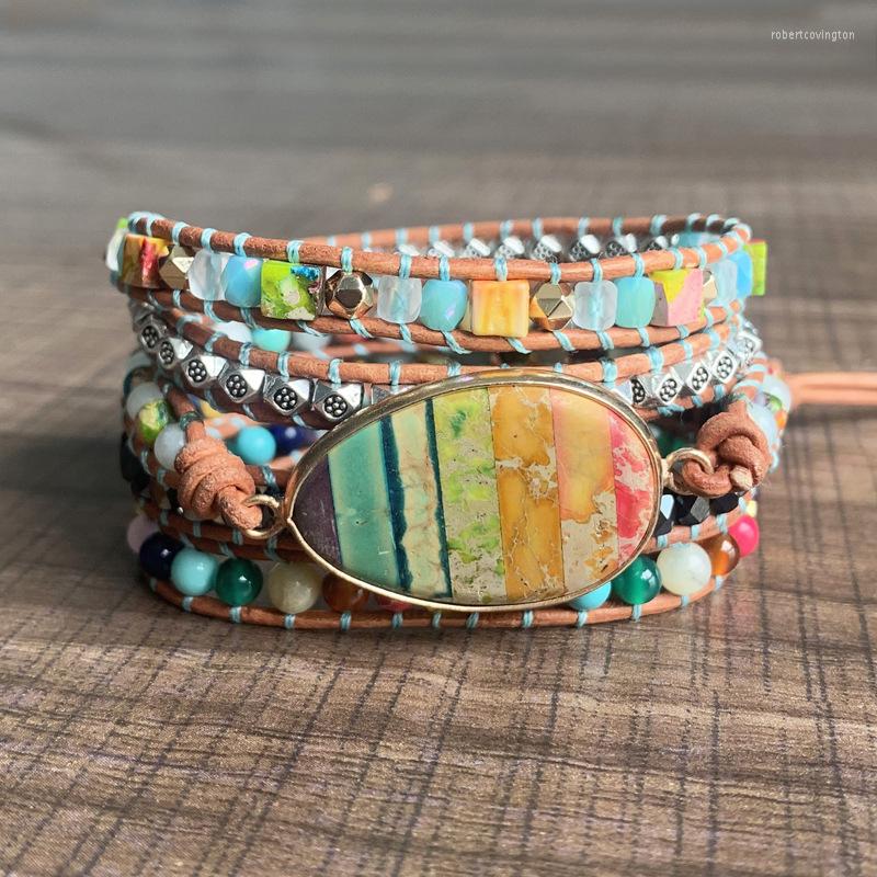 Charm Bracelets 4Unik Natural Imperial Stone Handmade Bracelet Colorful Multi-layer Winding Drop Trendy Winning Products
Charm Bracelets 4Unik Natural Imperial Stone Handmade Bracelet Colorful Multi-layer Winding Drop Trendy Winning Products