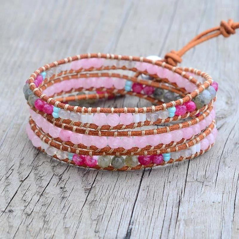 Charm Bracelets Arrival 4Unik Rose Quartz Wrap Bracelet Natural Labradorite Stone 3 Women Boho Drop
Charm Bracelets Arrival 4Unik Rose Quartz Wrap Bracelet Natural Labradorite Stone 3 Women Boho Drop
