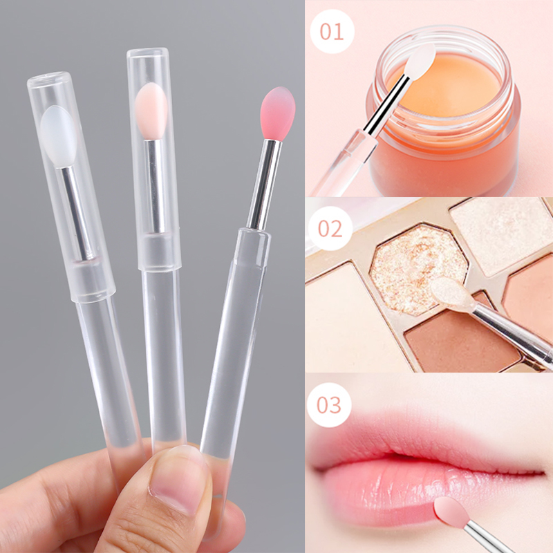 Women Beauty Makeup Tools Soft Silicone Lip Brush With Cover Multifunction Applicator Cosmetic Brush Make Up Brushes For Eye Shadow Lipstick Pincel De
