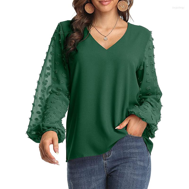 Women' Blouses Spring 2023 Women Blouse Elegant Casual Swiss Dots V-neck Long Balloon Sleeves Tops Shirts Female Ladies Clothes Fashion, Green
Women' Blouses Spring 2023 Women Blouse Elegant Casual Swiss Dots V-neck Long Balloon Sleeves Tops Shirts Female Ladies Clothes Fashion, Green