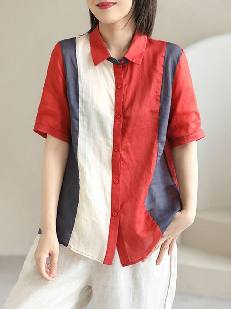 Women's Blouses & Shirts Summer Casual Womens Fashion Simple Style Patchwork Color Loose Cotton Linen Female Short Sleeved Tops Shirt Camisa, Yellow
Women's Blouses & Shirts Summer Casual Womens Fashion Simple Style Patchwork Color Loose Cotton Linen Female Short Sleeved Tops Shirt Camisa, Yellow