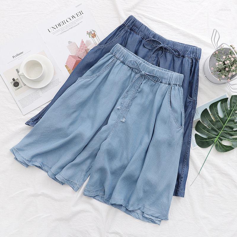 Women's Shorts Women Women's Summer Loose Elastic Waist Casual Lyocell Denim Culottes Ropa Mujer, Dark blue
Women's Shorts Women Women's Summer Loose Elastic Waist Casual Lyocell Denim Culottes Ropa Mujer, Dark blue