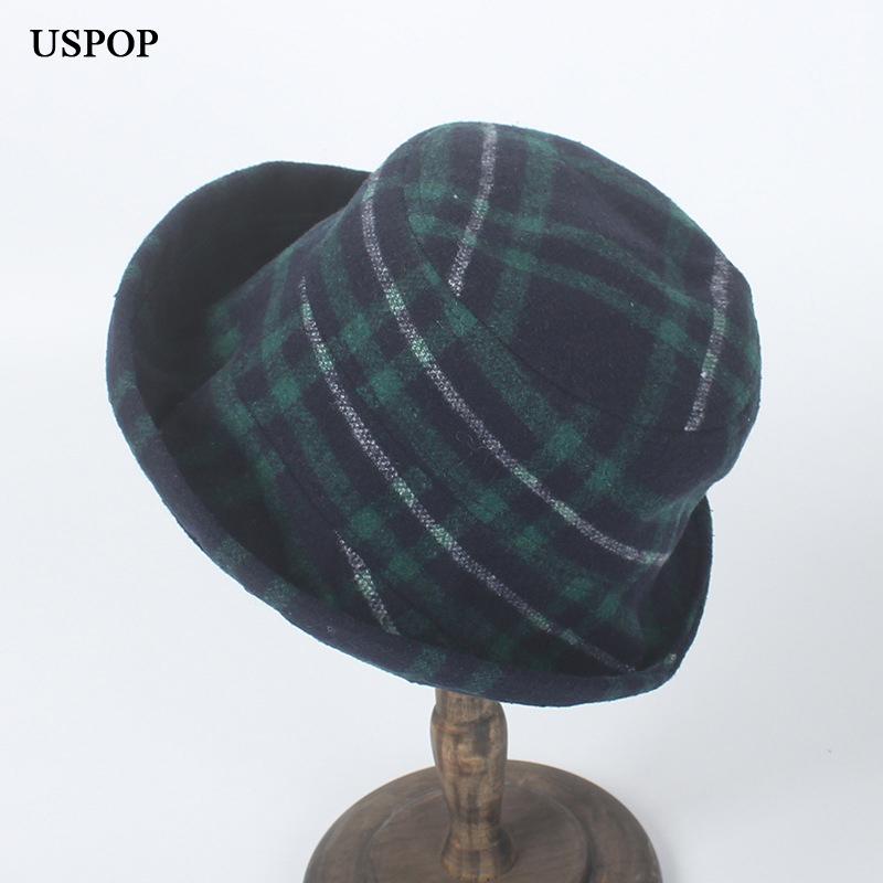 Wide Brim Hats Est Casual Winter Women Wool Plaid Bucket Female Fashion Flat Top Fedoras, Black
Wide Brim Hats Est Casual Winter Women Wool Plaid Bucket Female Fashion Flat Top Fedoras, Black
