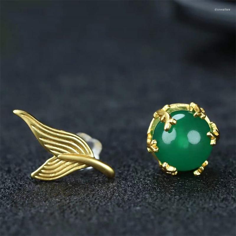 Stud Earrings Selling Natural Hand-carved Gold Color 24k Inlay Jade Fish Tail Studs Fashion Jewelry Men Women Luck Gifts
Stud Earrings Selling Natural Hand-carved Gold Color 24k Inlay Jade Fish Tail Studs Fashion Jewelry Men Women Luck Gifts