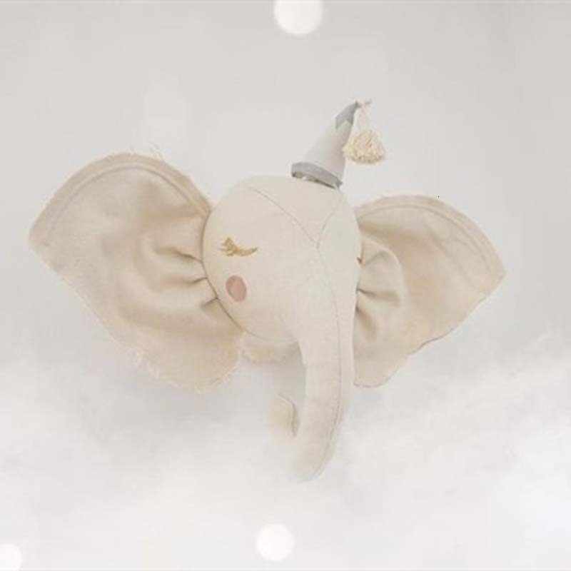 Wall Decor Cute Unicorn Deer Elephant Plush Toy Stuffed Dolls Animal Head Wall Mount for Kids Girl Room Decor Baby Nursery Room Decoration 230317