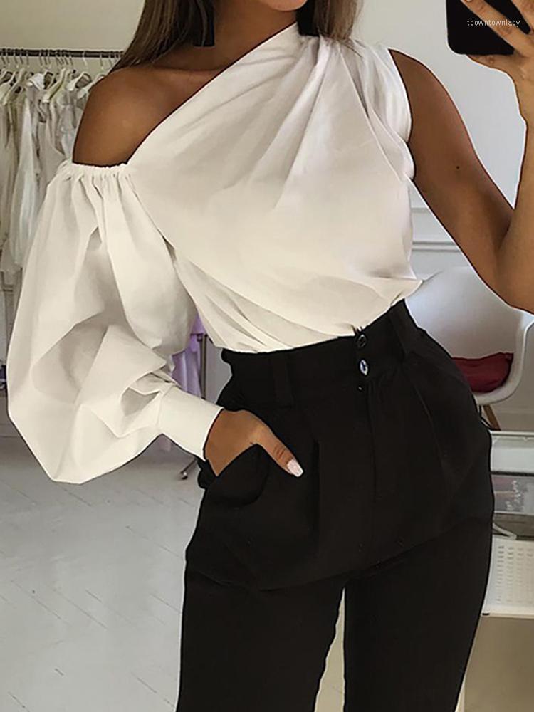 Women's Blouses Women Sexy One Shoulder White Blouse Skew Collar Lantern Sleeve Irregular Shirts Female Casual Slim Solid Tops Blusas, Red
Women's Blouses Women Sexy One Shoulder White Blouse Skew Collar Lantern Sleeve Irregular Shirts Female Casual Slim Solid Tops Blusas, Red