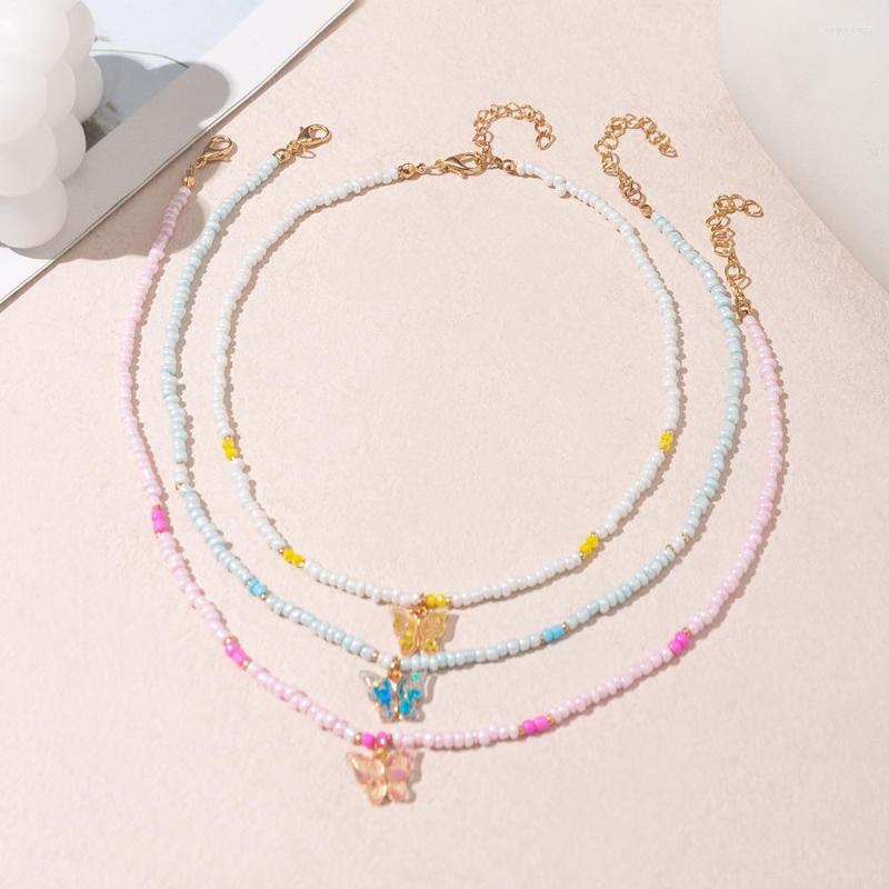 Chains Arrival Colorful Beads Necelaces Fashion Summer Bohemian Butterfly Pendant Beaded Choker Necklaces Jewelry For Womens Girls
Chains Arrival Colorful Beads Necelaces Fashion Summer Bohemian Butterfly Pendant Beaded Choker Necklaces Jewelry For Womens Girls