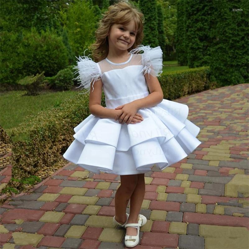 Girl Dresses Elegant White Knee Length Short Flower For Wedding Feather Pearls Baby Kids Tiered Satin Skirt Birthday Party Gowns, Black
Girl Dresses Elegant White Knee Length Short Flower For Wedding Feather Pearls Baby Kids Tiered Satin Skirt Birthday Party Gowns, Black