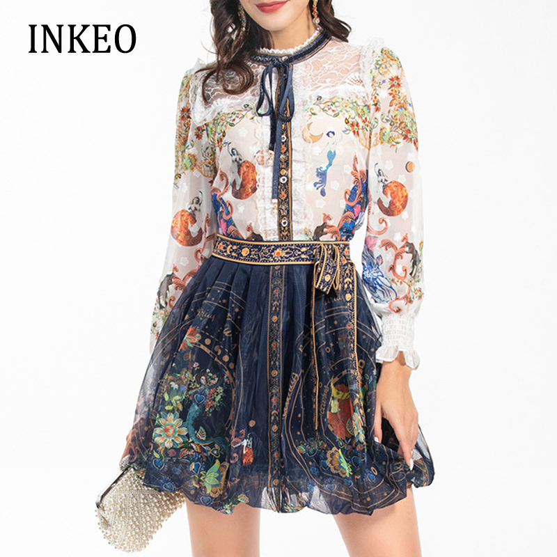 Womens Two Piece Pants Vintage Lace embroidery blouse and shorts women 2 piece set est Luxury print patchwork shirt Mesh mini skirt INKEO 2T128 230316, Black
Womens Two Piece Pants Vintage Lace embroidery blouse and shorts women 2 piece set est Luxury print patchwork shirt Mesh mini skirt INKEO 2T128 230316, Black