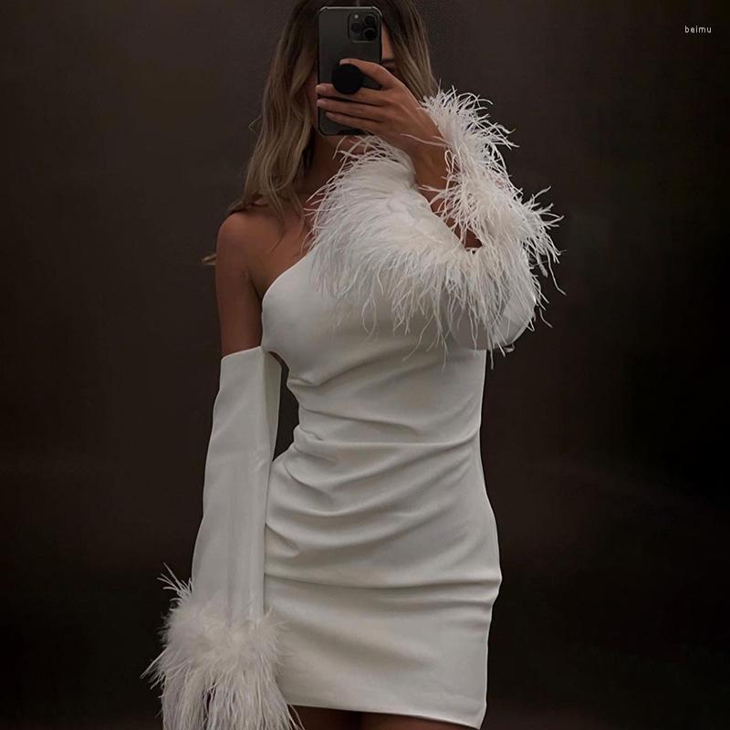 Casual Dresses Feathers Flare Long Sleeve Mini Dress Sexy Elegant Slim One Shoulder Vestidos 2023 Spring Fashion Female Club Party, Black
Casual Dresses Feathers Flare Long Sleeve Mini Dress Sexy Elegant Slim One Shoulder Vestidos 2023 Spring Fashion Female Club Party, Black